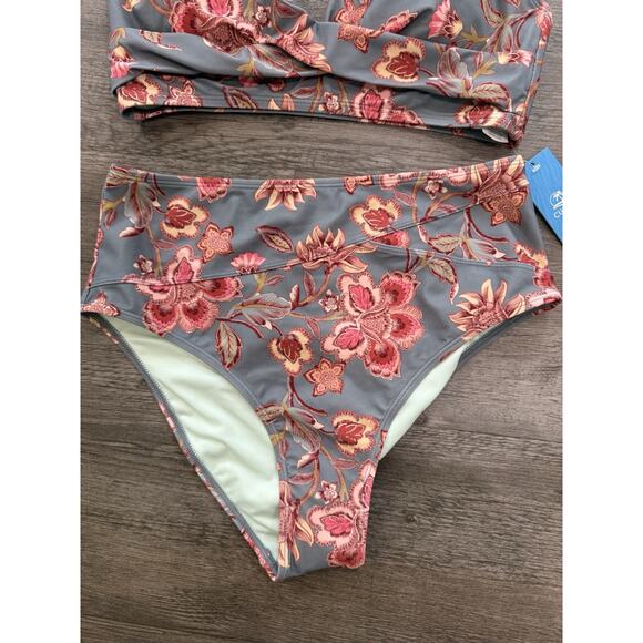 Cupshe Women's High Waist Bikini Size Medium Floral NWT - Picture 3 of 8